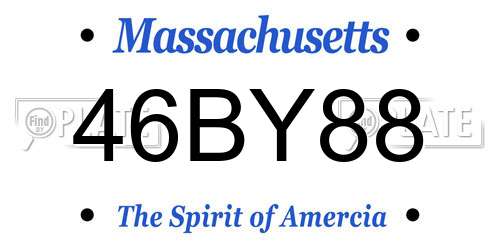 46BY88 Massachusetts License Plate