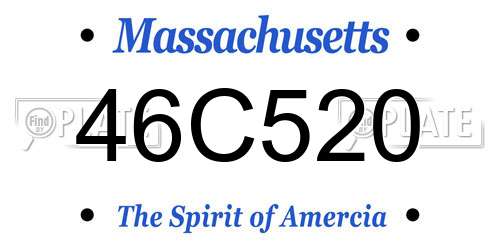 46C520 Massachusetts License Plate