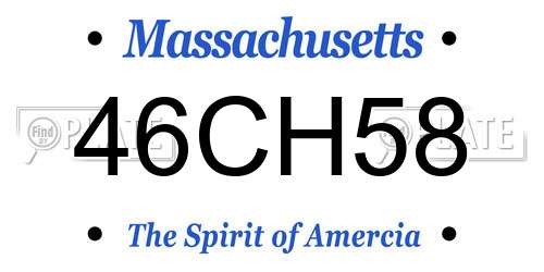 46CH58 Massachusetts License Plate