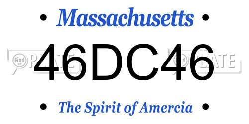 46DC46 Massachusetts License Plate