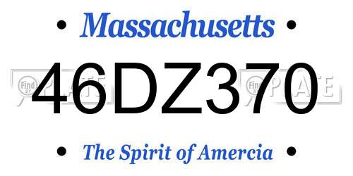 46DZ370 Massachusetts License Plate