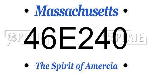 46E240 Massachusetts License Plate