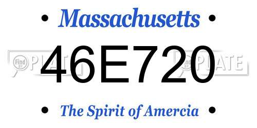 46E720 Massachusetts License Plate