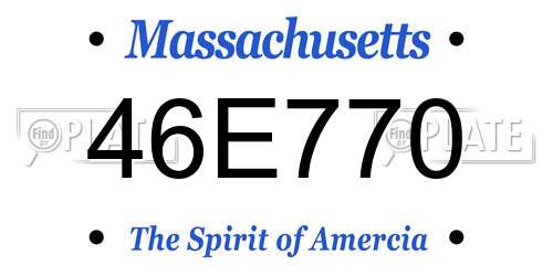 46E770 Massachusetts License Plate