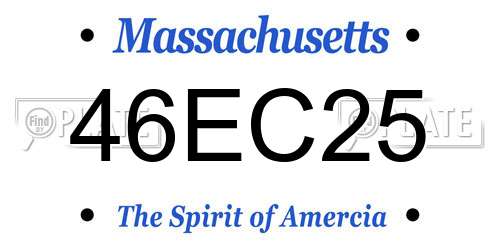 46EC25 Massachusetts License Plate