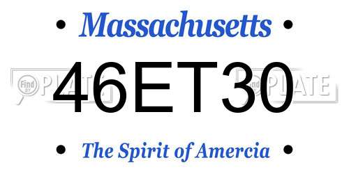 46ET30 Massachusetts License Plate