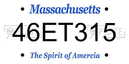 46ET315 Massachusetts License Plate