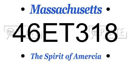 46ET318 Massachusetts License Plate