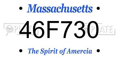46F730 Massachusetts License Plate
