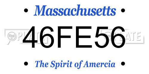 46FE56 Massachusetts License Plate