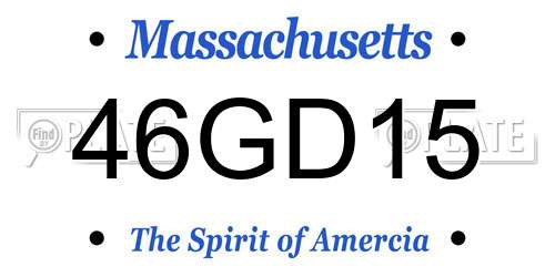 46GD15 Massachusetts License Plate