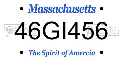 46GI456 Massachusetts License Plate