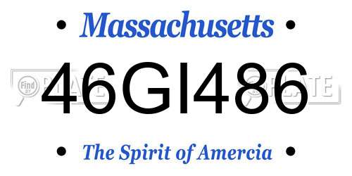 46GI486 Massachusetts License Plate
