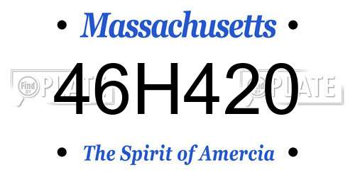46H420 Massachusetts License Plate