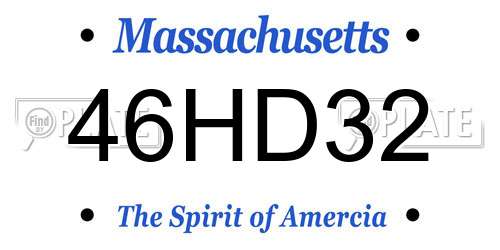 46HD32 Massachusetts License Plate