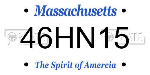 46HN15 Massachusetts License Plate