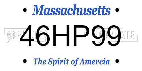 46HP99 Massachusetts License Plate