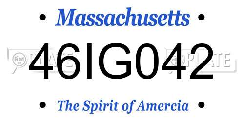 46IG042 Massachusetts License Plate