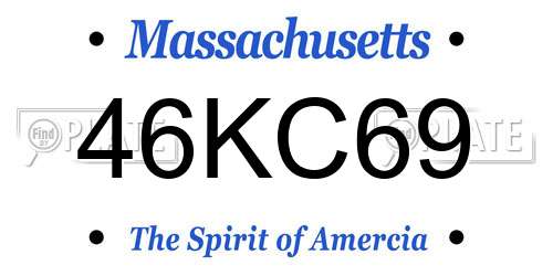 46KC69 Massachusetts License Plate