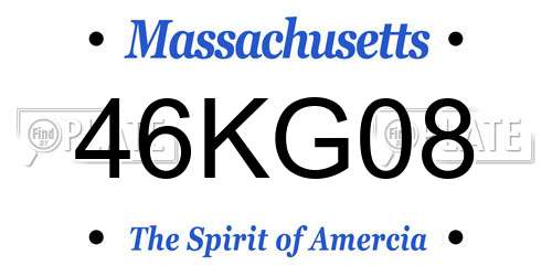 46KG08 Massachusetts License Plate
