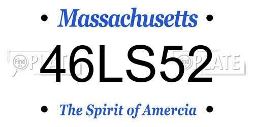 46LS52 Massachusetts License Plate