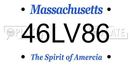 46LV86 Massachusetts License Plate