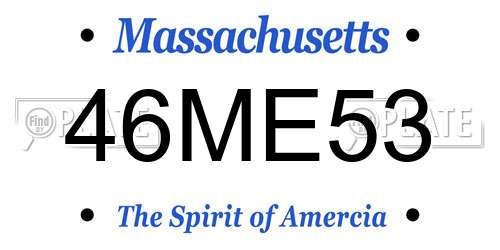 46ME53 Massachusetts License Plate