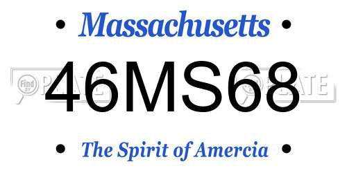 46MS68 Massachusetts License Plate