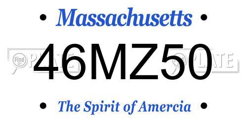 46MZ50 Massachusetts License Plate