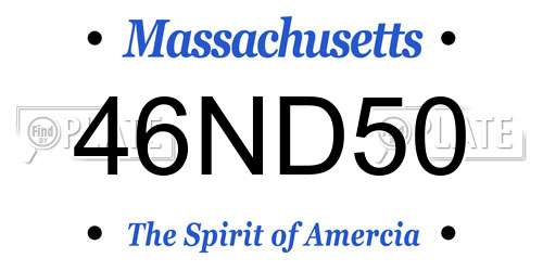 46ND50 Massachusetts License Plate