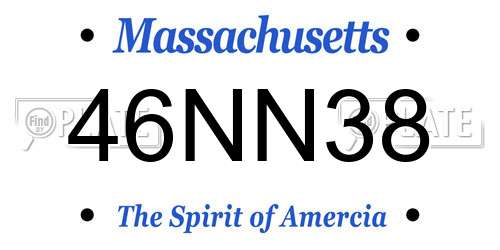 46NN38 Massachusetts License Plate