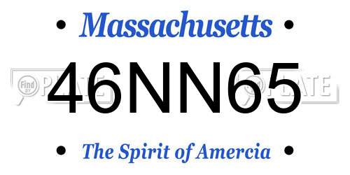 46NN65 Massachusetts License Plate