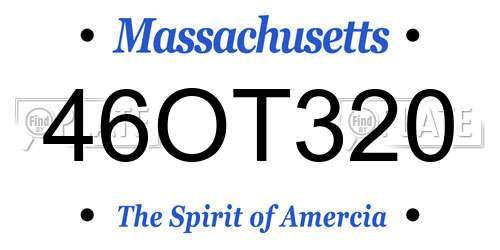 46OT320 Massachusetts License Plate
