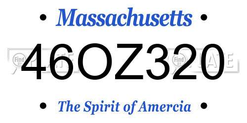 46OZ320 Massachusetts License Plate