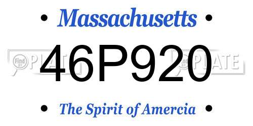46P920 Massachusetts License Plate