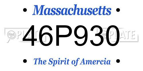 46P930 Massachusetts License Plate