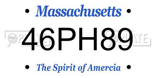 46PH89 Massachusetts License Plate