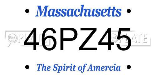 46PZ45 Massachusetts License Plate