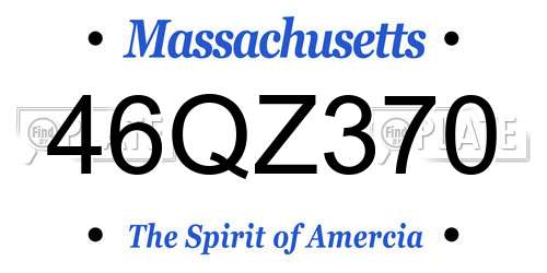 46QZ370 Massachusetts License Plate