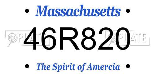46R820 Massachusetts License Plate
