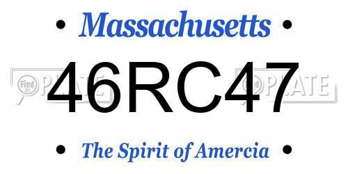46RC47 Massachusetts License Plate