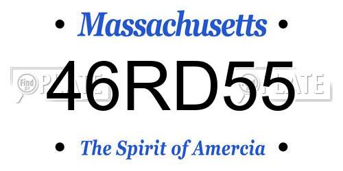 46RD55 Massachusetts License Plate
