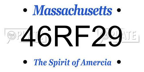 46RF29 Massachusetts License Plate