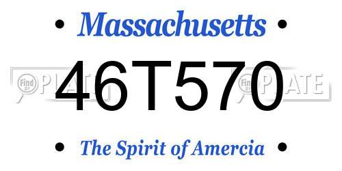 46T570 Massachusetts License Plate