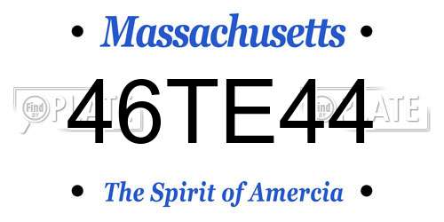 46TE44 Massachusetts License Plate
