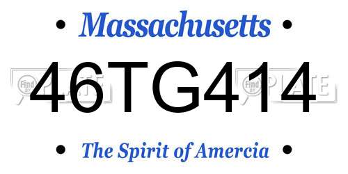 46TG414 Massachusetts License Plate