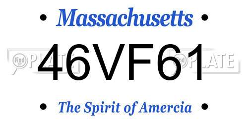 46VF61 Massachusetts License Plate