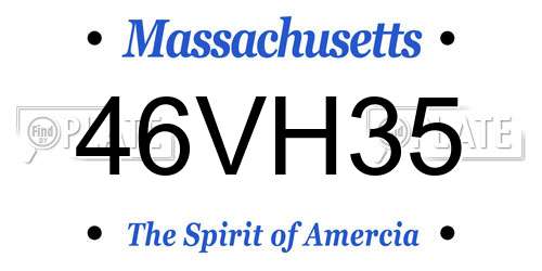 46VH35 Massachusetts License Plate