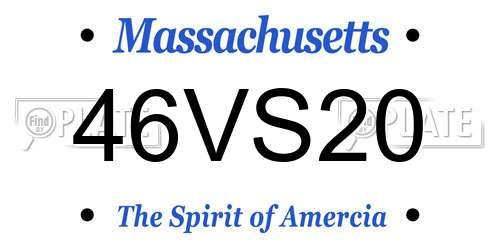 46VS20 Massachusetts License Plate