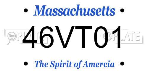 46VT01 Massachusetts License Plate